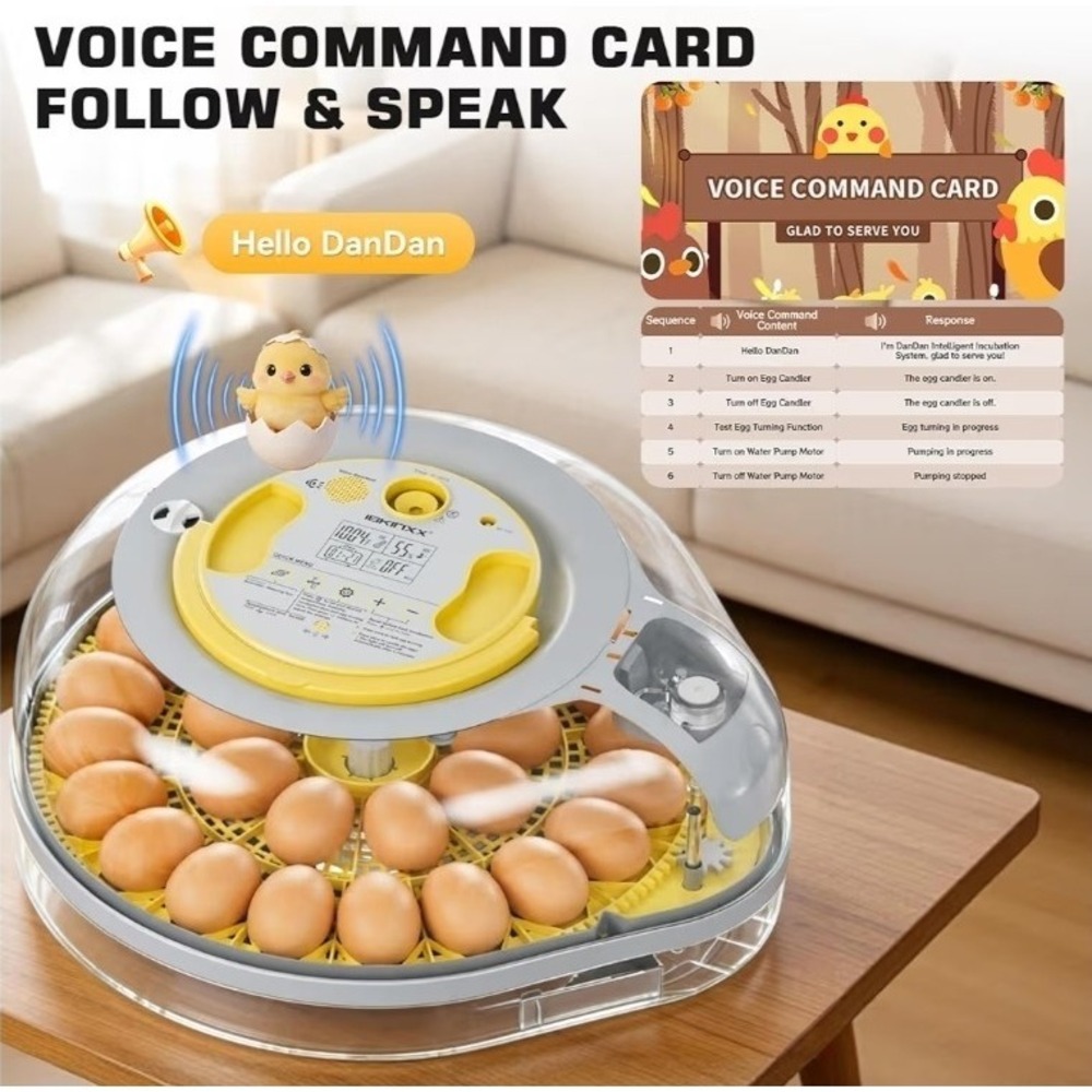 26 Egg Smart Incubator VOICE‎ CONTROL Auto Turning Temp Digital Poultry Hatcher - Picture 2 of 9